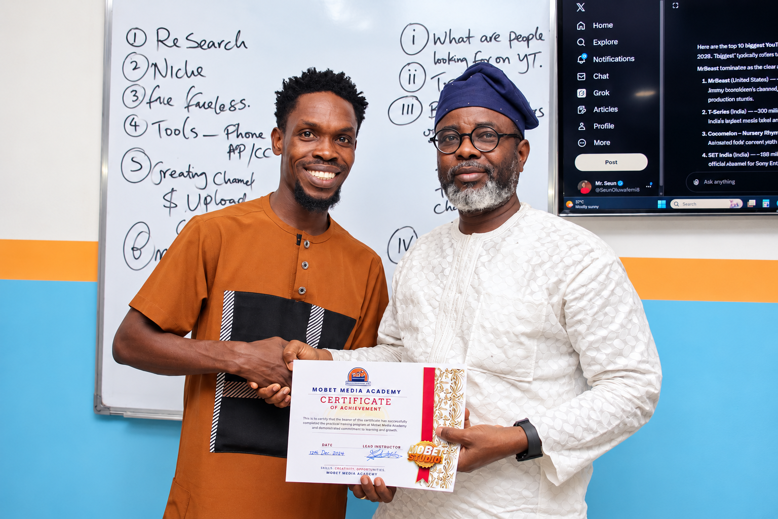 Mobet Media Academy certificate presentation